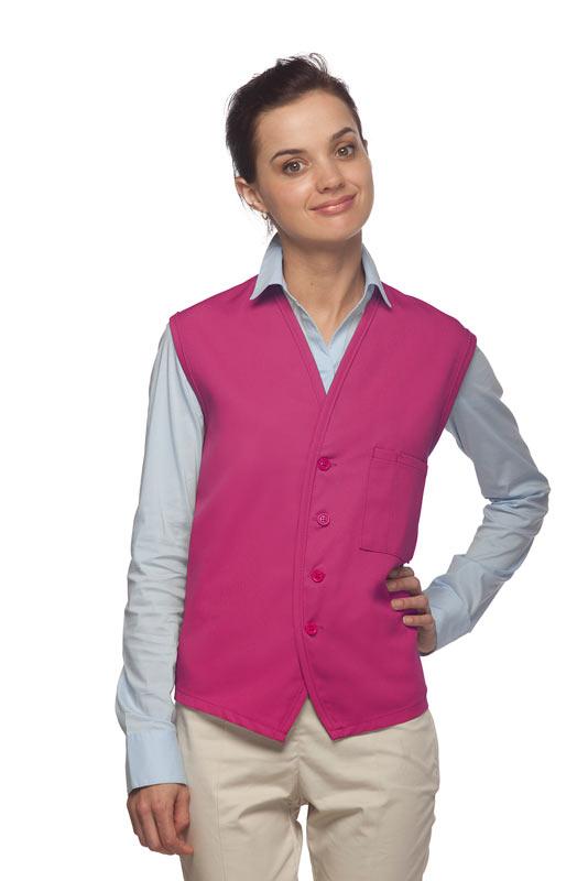 DayStar Hot Pink 4-Button Unisex Vest with 1 Pocket